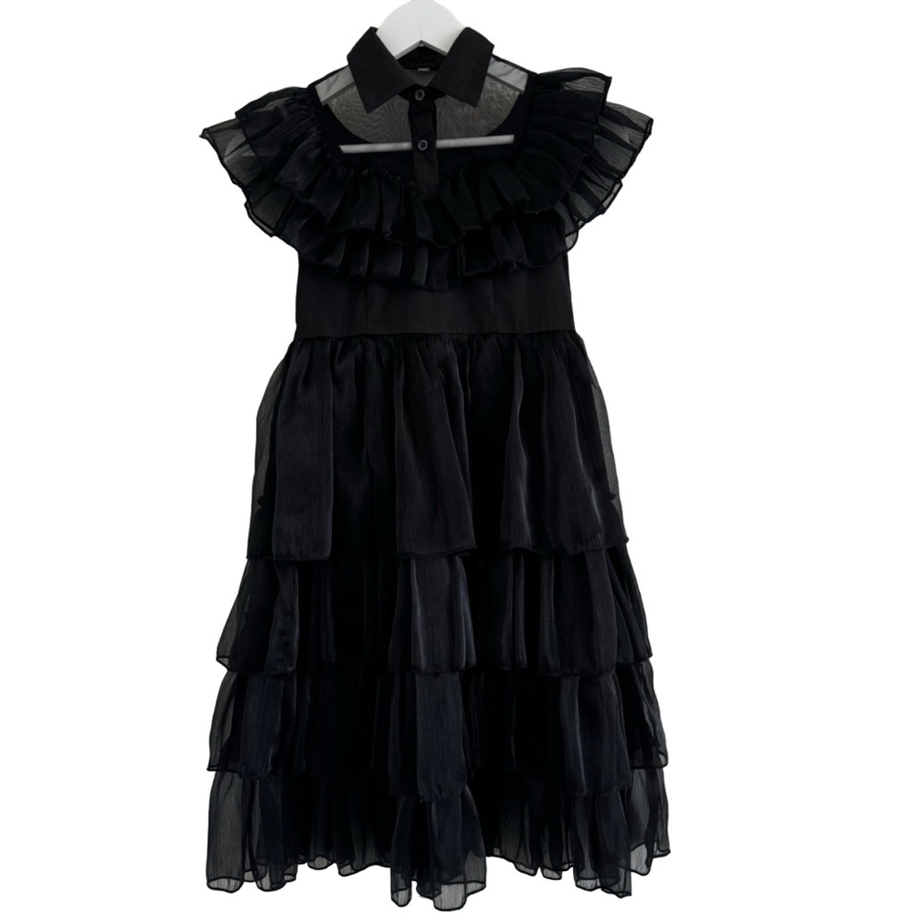 Wednesday Addams Dance Dress  Party Costume for Girls Halloween Costume Dress